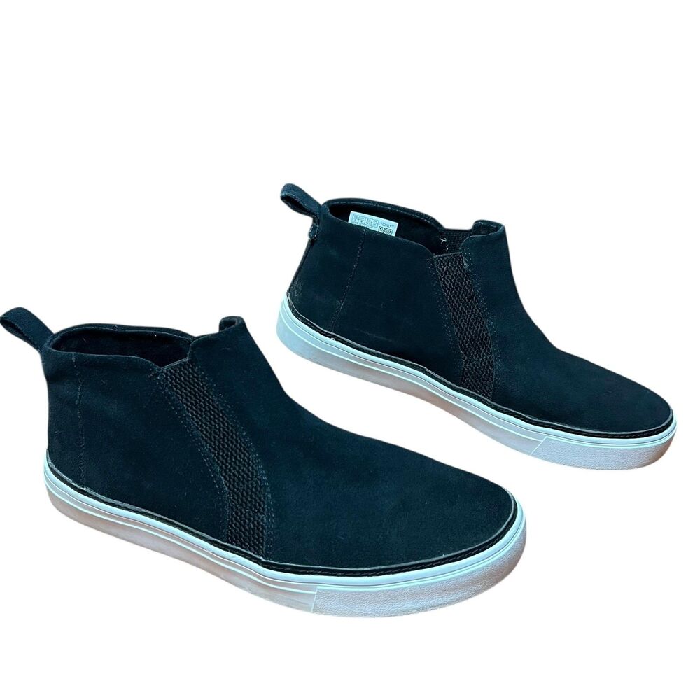 TOMS Ankle Boots Women's Size 11 Black Suede Chelsea Casual Minimalist Comfort